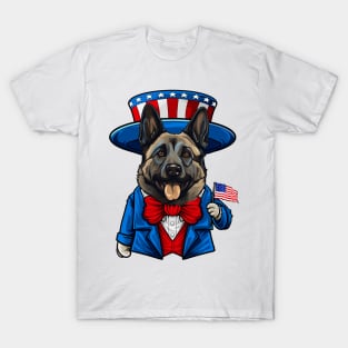 Funny 4th of July Norwegian Elkhound Dog T-Shirt